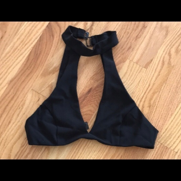 black bikini top keyhole bikini halter top - Picture 3 of 3